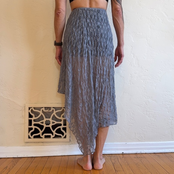 NWOT Zara Lace Asymmetric Grey Skirt - S - Picture 4 of 5
